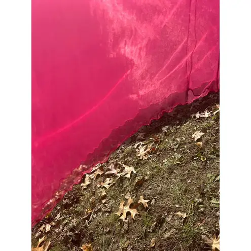 VTG Jenelle of California Merlot Robe Lingerie Marabou Feather 100% Nylon XL? Red Size M