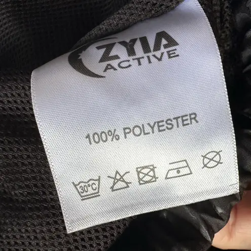 Zyia Active Leopard Print Windbreaker Jacket Hoodie Full Zip Pockets Outdoors