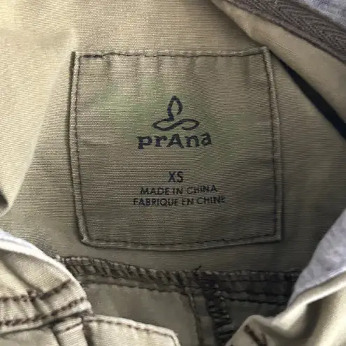 prAna Womans Jacket XS Distressed Lightweight Hooded Utility Military Style