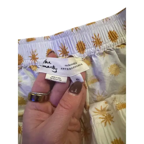 Anthropologie Agathe Mary Sunburst Matching XL Tank Shorts Boho Coastal Lounge White