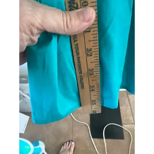 NWT HEYSON Casual Puff Sleeve Tiered Dress in Teal Blue Size L