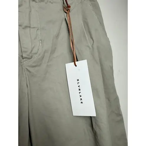 NWT Slvrlake Lola Cotton Twill Wide Leg Pants Sz. 32W Tan