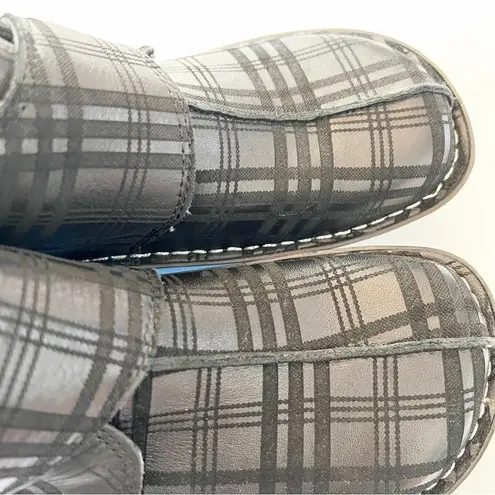 Alegria Caiti Plaid to Meet You Black Ankle Boot Size 36 EU Bootie Silver Button