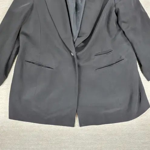 DANA BUCHMAN ELEMENTS Womens Black Single Button Blazer Suit Jacket Size 18