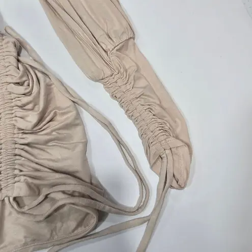 Michael Costello x REVOLVE Jada Mini Dress in Beige XS