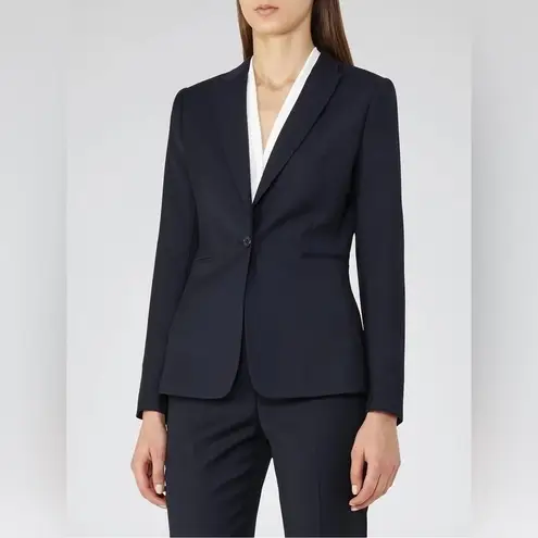 Reiss Indi Textured Tailored Jacket In Navy Size 0
