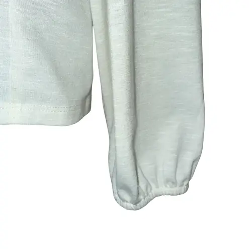 Anthropologie  ELLA MARE Cream Lace Trim Pintuck Blouse Top L/S‎ EUC Size Medium