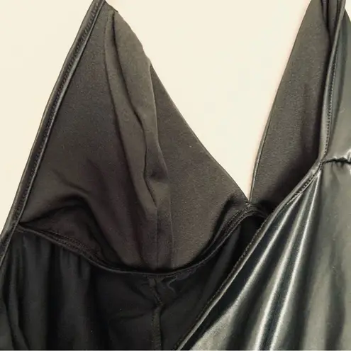 Mapale Black Wetlook Romper Lingerie Set NEW Size L/XL