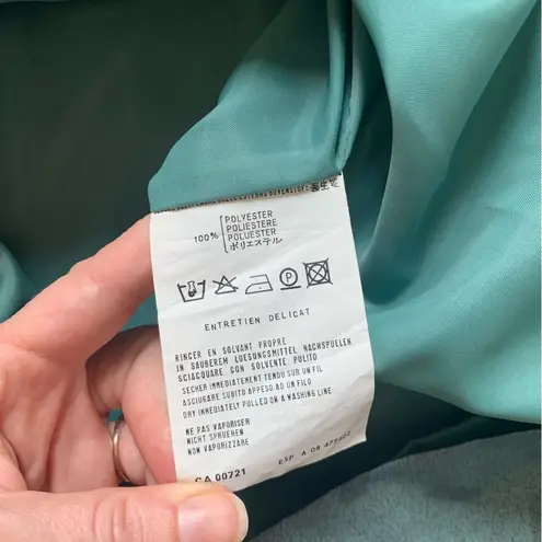 Vintage Claude Harvey Paris Teal Blue Rain Jacket Trench Coat L Green Size L