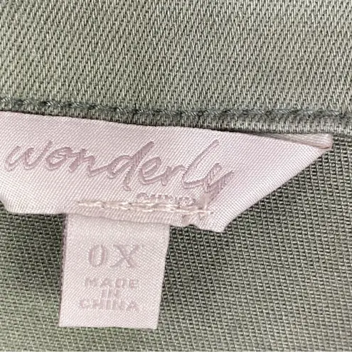 Wonderly Curvy Embroidered Back Twill Army Jacket Green 12W