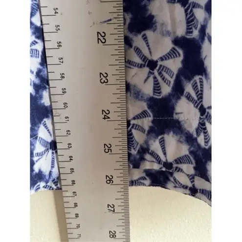 Talbots B4  Petite Skirt Blue White‎ Tie Dye Elastic Waist Midi M