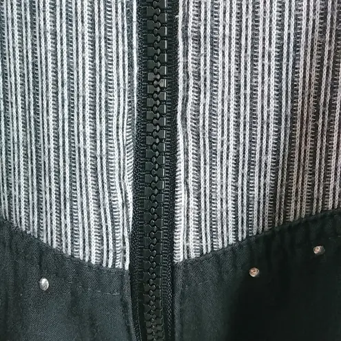 Blast 2X Vintage 80s Zip Front Hoodie Light Jacket Black White Silver