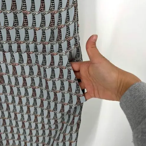 CKS Women's Giraffe Print Cap Sleeve Elastic Waist Mini Dress Blue Black Small