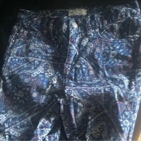 Free People  PERSIAN TAPESTRY CORDUROY PAISLEY SKINNY PANTS 26
