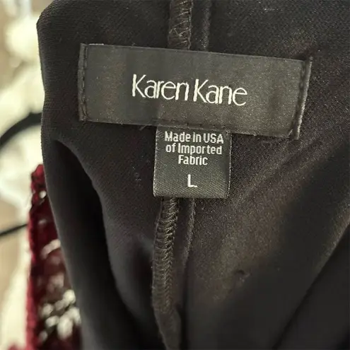 Karen Kane Women's L Burgundy Lace Off-The-Shoulder Knee Dress Party/Cocktail