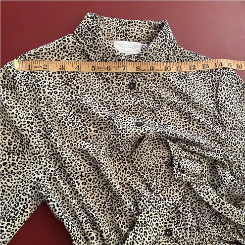 MELLODAY Midi Dress Small Animal Print Belted Shirt Dress Career Office Work