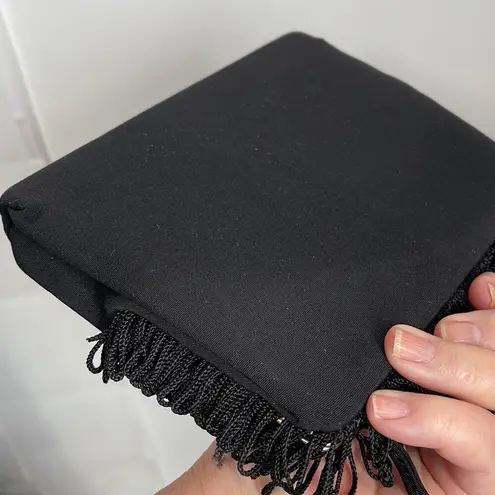 Vintage Black satin fringe bag. Black