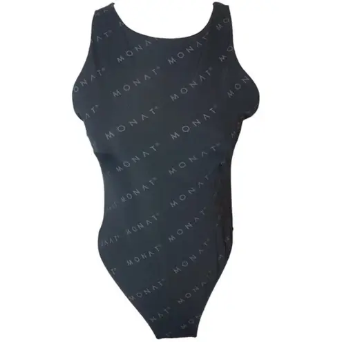 Monat Black High Neck All Over Print Sleeveless Bodysuit Size M