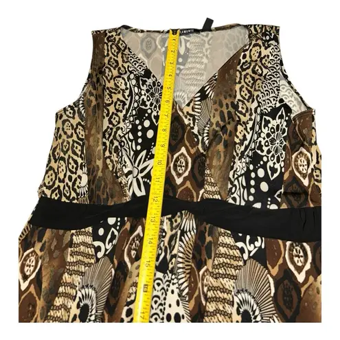 Elementz Maxi Dress Sz M Sleeveless Multi color animal print Brown Beach summer