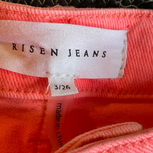 Risen High Rise Wide Leg Hot Pink Cargo Stretchy Jean Size 3/26