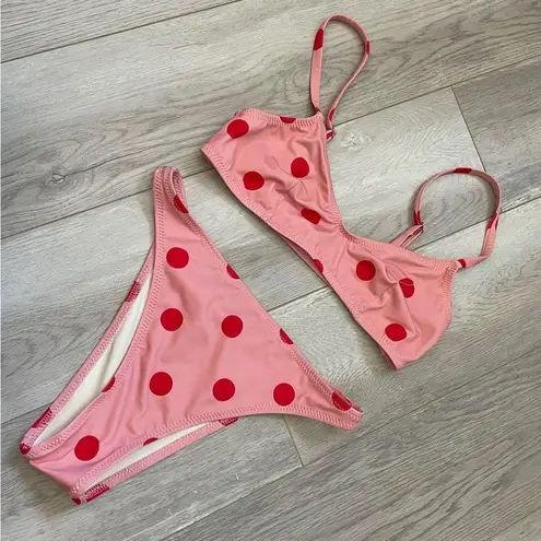 Solid & Striped Bikini polka dot swim womens Pink Red (xsmall) vacation cheeky