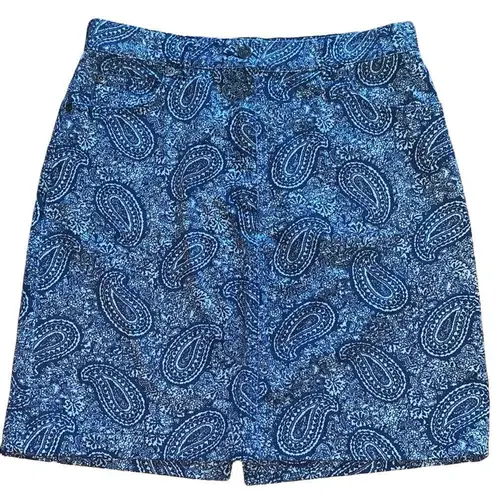 Jones Wear SPORT blue paisley jean skirt 4