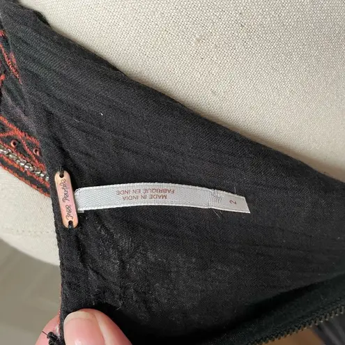 Free People  Aztec Embroidered Beaded Swing Dress Open Back $168 2