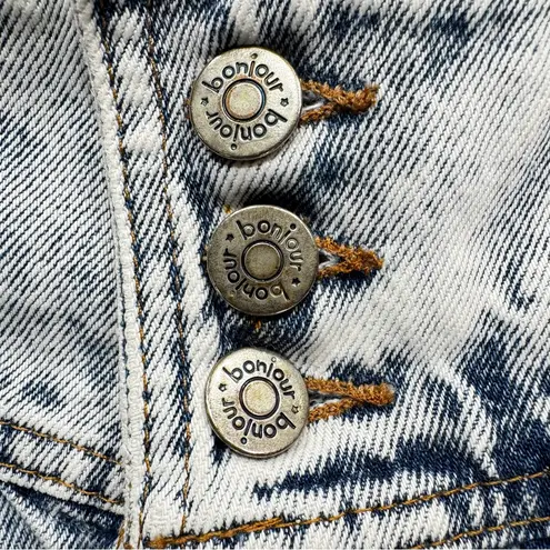 Bonjour Vintage 80s Acid Wash High waisted Pleated Front Shorts Throwback OG