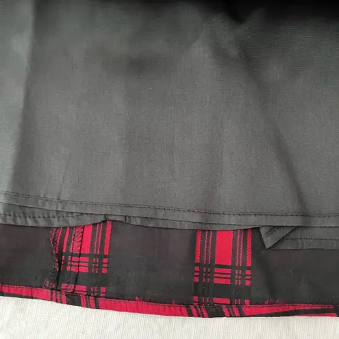 New with tags Vintage 80s Jeffrey & Dara Evening Black and Red Plaid Midi Skirt Size 6