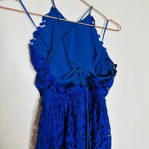 Slate + Willow Cobalt Blue Lace Sleeveless Partially Lined Midi Dress Size 4 - Image 10