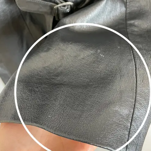 Vintage Paris Sport Club Leather Vest Dress Women Black Size Medium 90s Medium