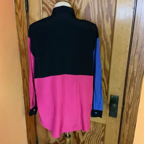 Vtg 80s color block oversized shirt Size L