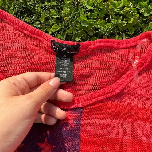 VTG Cropped Dolman Star Sweater Red Size M