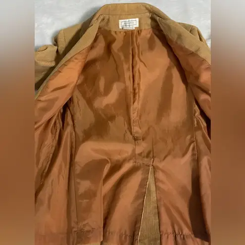 Vintage Adoria 100% Cotton Chic Tan Corduroy Blazer Size 8