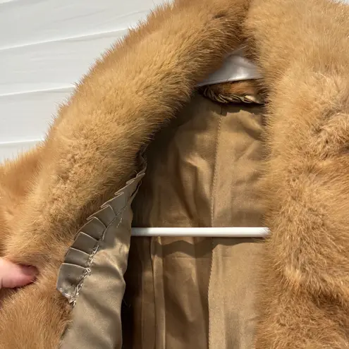 Luxurious Mink Fur Capelet Stole Shawl Brown Short Sleeve Evening Wrap Cape Gold Size M