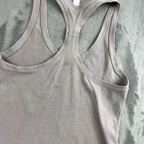 Lululemon  Womens Tank Size 6 Racerback Purple Acid Wash Fitted Race Length Logo