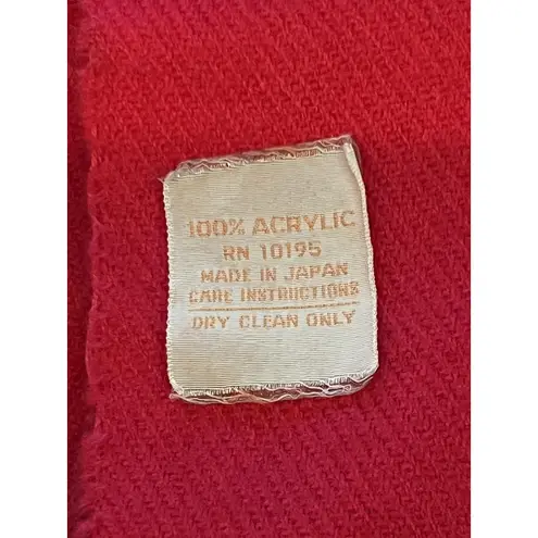 Pink Scarf Womens One Size Fringe Acrylic Made In Japan Cozy Winter Wrap