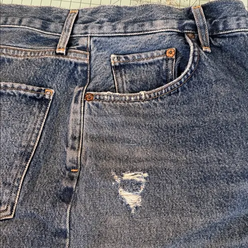 AGOLDE  Blue Distressed Mini Skirt