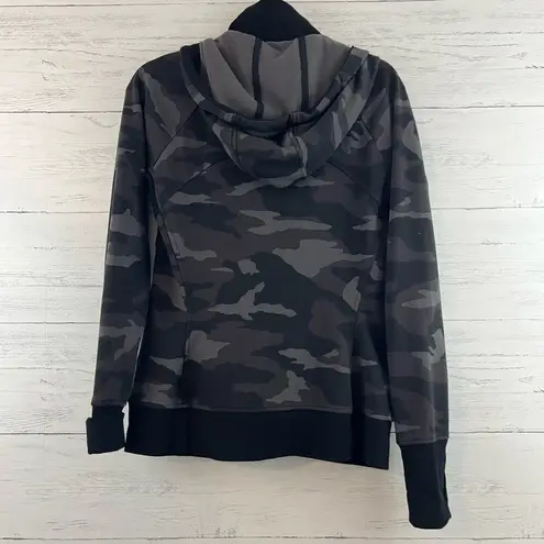 Athleta  Triumph Hoodie Black Camo Full Zip Size M