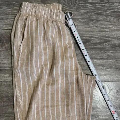 Briggs New York Briggs Women Bohemian Striped Wide Leg Lounge Pants Size S Beige Casual Comfort