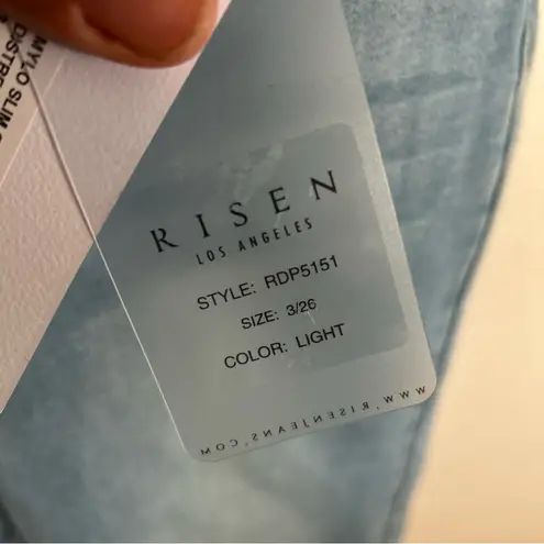 Risen NWT High Rise Slim Straight Leg Distressed Jeans Sz 3/26W **see descrip Blue