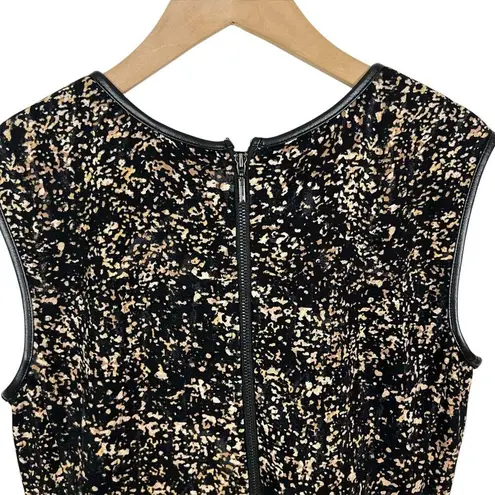 Nic+Zoe NWT Sleeveless Starling Dress in Black, Tan and Cream Print Size Small
