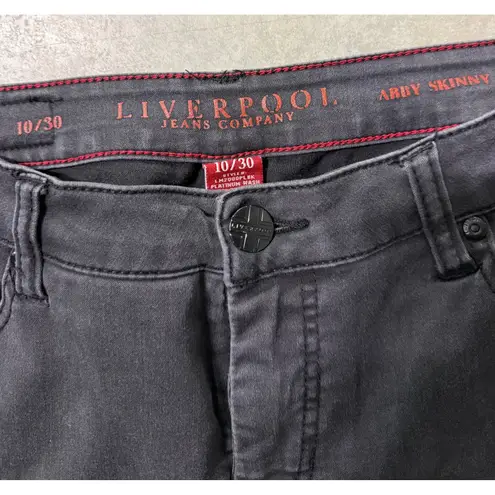 Liverpool Abby Skinny Jeans Women's 10/30 Black Platinum Wash Stretch Denim Pant