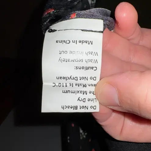 Commense Floral Midi Dress Short Sleeve Wrap Style Black Red Flowers M Size M - Image 7