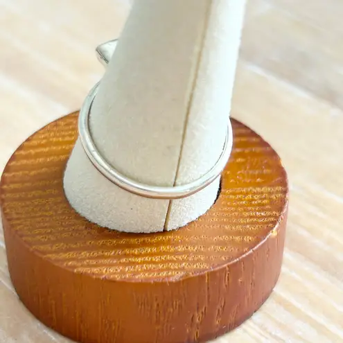 Sterling Silver 925 Triangle Black Onyx Ring Minimalist Dainty Stacking Band 7