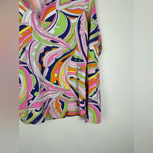 Icikuls Mock Neck Long Sleeve Mesh Cooling Sun Shirt Retro Swirl Women’s Sz M Pink Size M