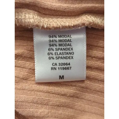 Rachel Pally Womens Tan Ribbed Modal Top Loose Oversized Size M