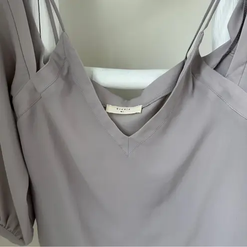 Elodie Cold Shoulder 3/4 Sleeve Blouse Gray