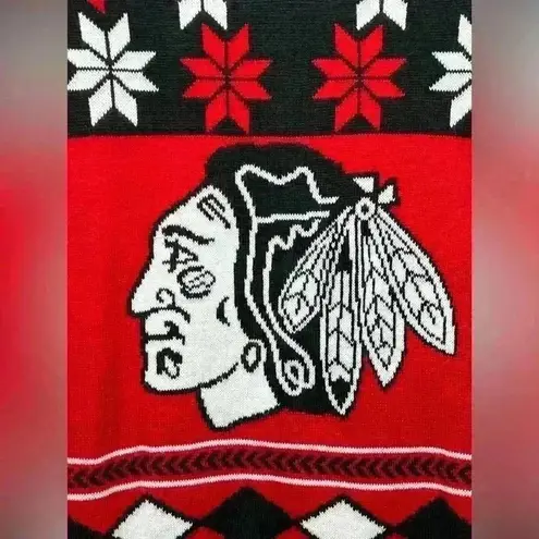 Chicago Blackhawks Holiday Sweater NHL Officially Licensed Women’s Size Medium Red