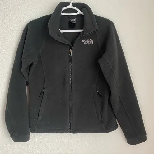 The North Face dark gray black women’s zip up fleece size XS